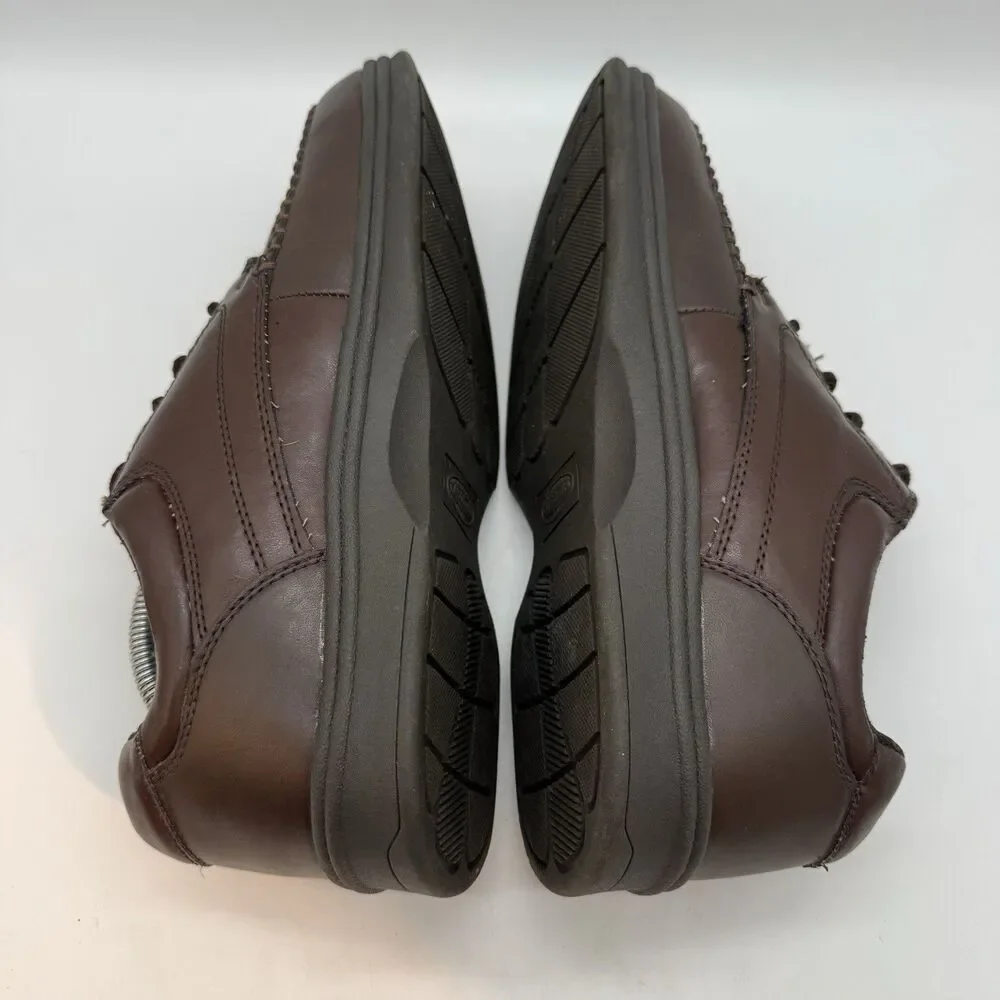 Dr. Scholl's Ross Derby Shoes Men's 10.5W Brown Leather Split Toe Lace Up Oxford